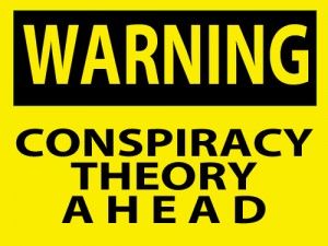 warning conspiracy theory ahead sign