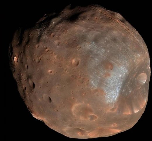 Рис. 81: Фобос, один из двух спутников Марса наряду с Дэймосом. 