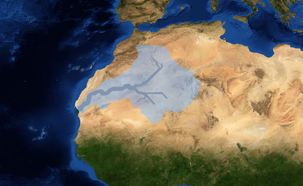 Der urzeitliche Tamanrasset-Fluss Sahara