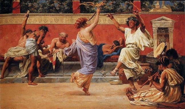 Празднование сатурналий в Древнем Риме