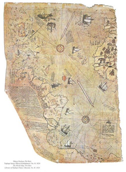 Карта мира турецкого адмирала Пири Рейса 1513 года