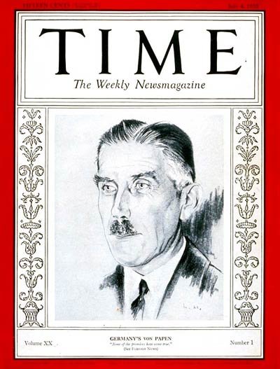 Франц фон Папен в Times, 4 июля 1932 г