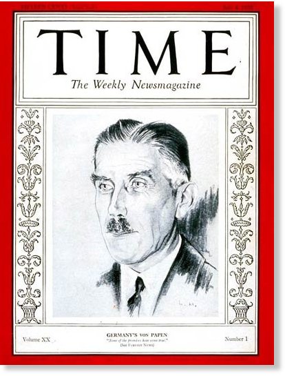 Франц фон Папен в Times, 4 июля 1932 г