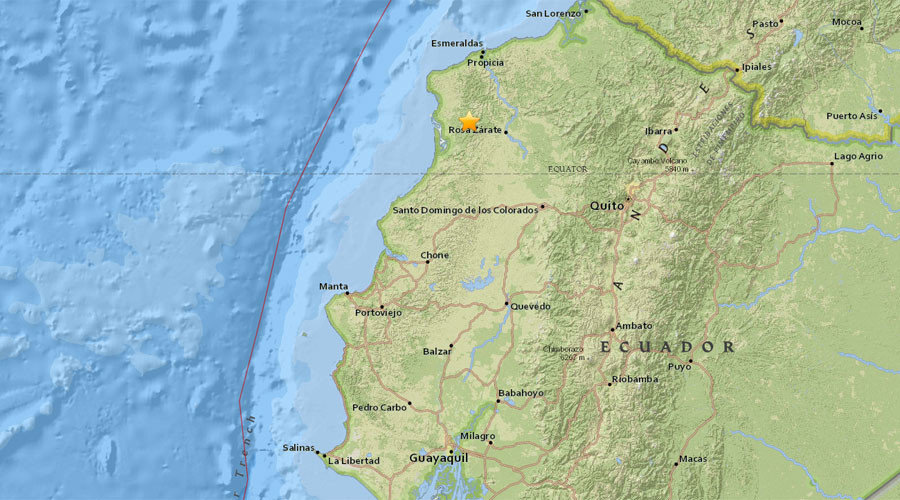 Ecuador map of earthquake