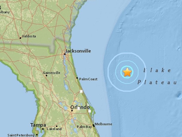 Florida coastal earthquake