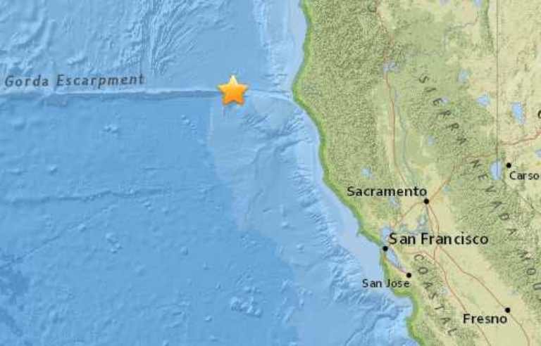 Very shallow quake off California