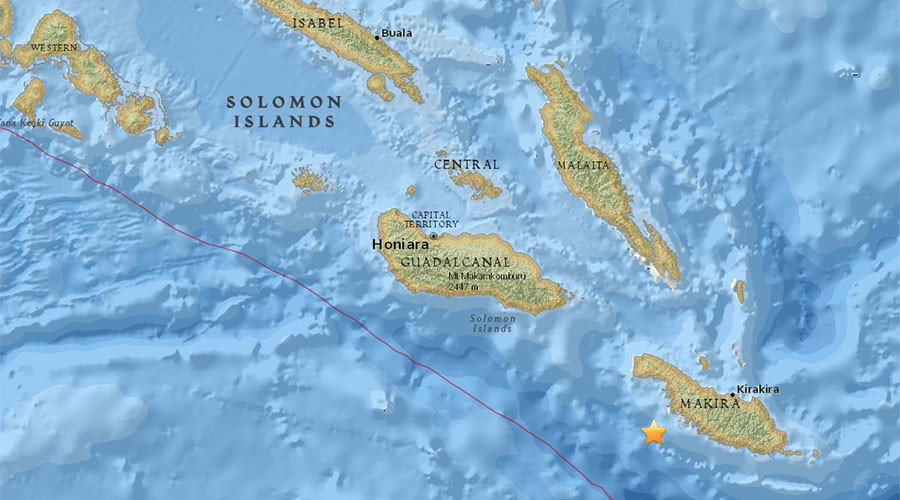 Solomon Island earthquake map