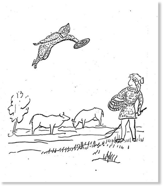 Рисунок из книги А. С. Кузовкина (1982 год), где впервые была описана эта история