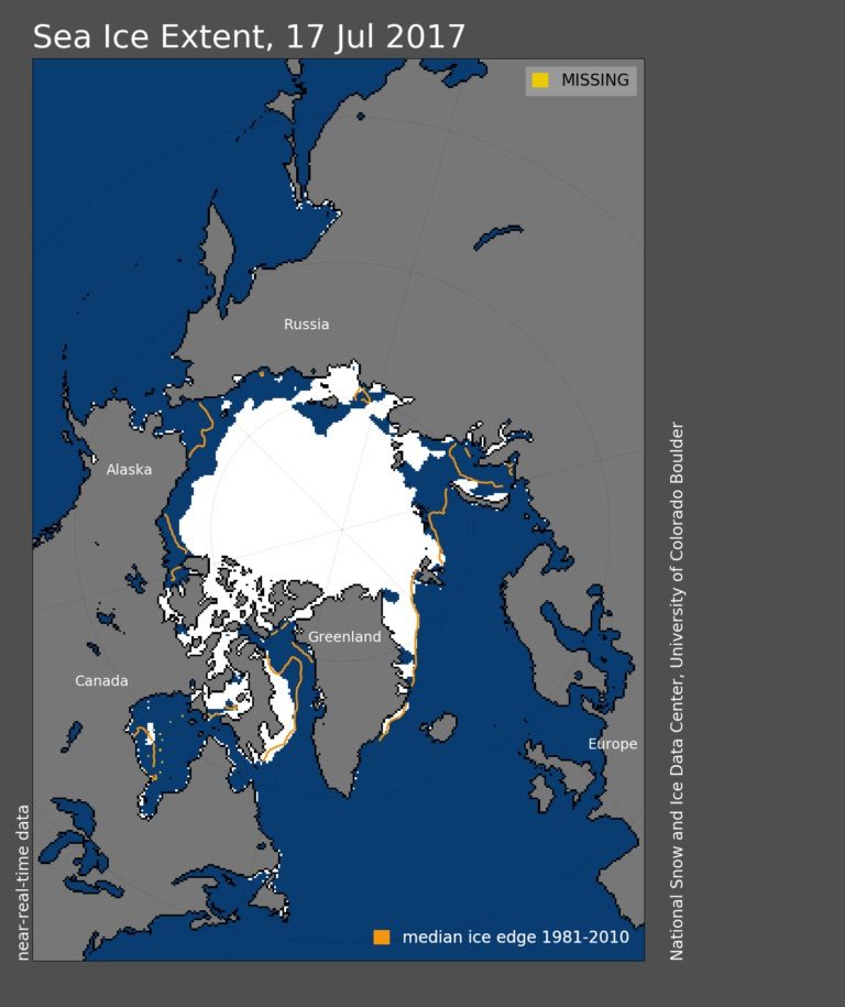 Sea Ice Extent July 17, 2017