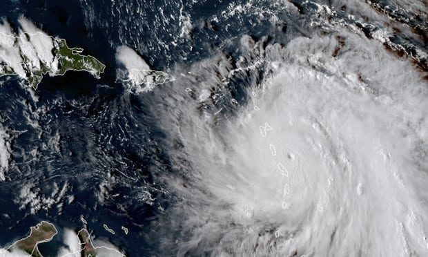 Hurricane Maria as it nears Dominica