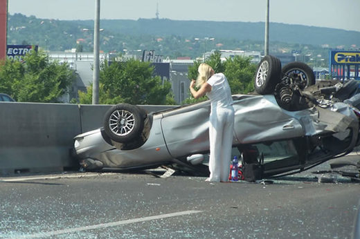 Blond car accident