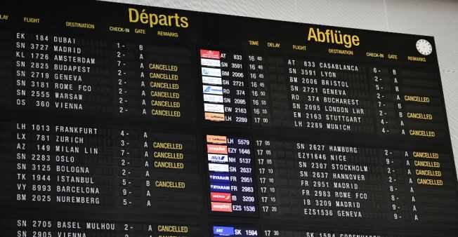 Cancelled flights at Brussels Airport