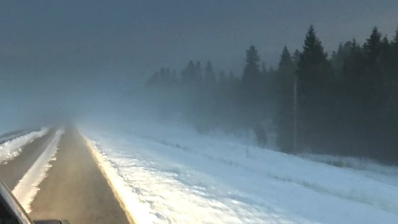 Sasha Selby says they went from summer to winter in a hurry on Tuesday, driving along Highway 22 from Calgary.
