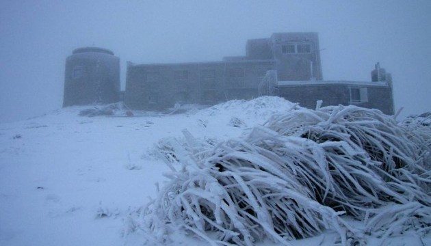 Snow falls in Ukraine's Carpathian mountains