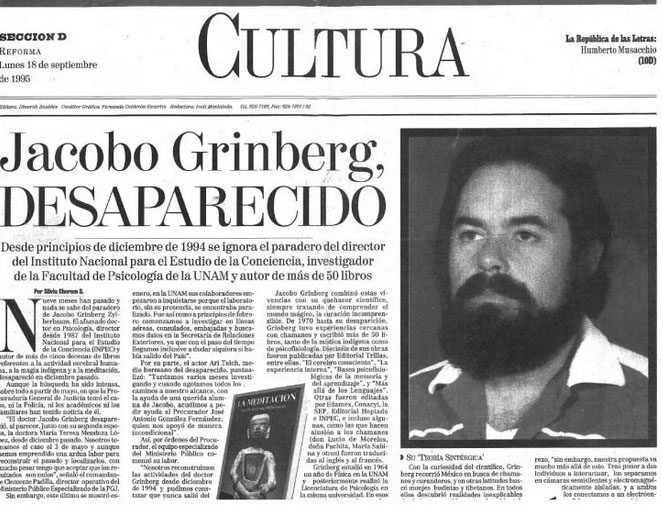 Доктор Якобо Гринсберг был парапсихологом, который изучал телепатию и другие психические явления до своего исчезновения в 1994 году.