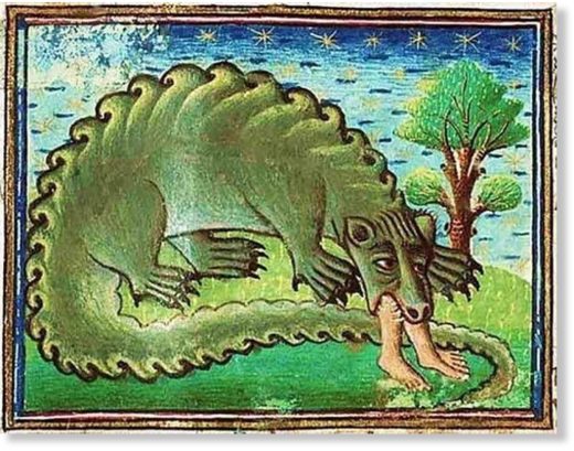 Средневековое изображение крокодилов