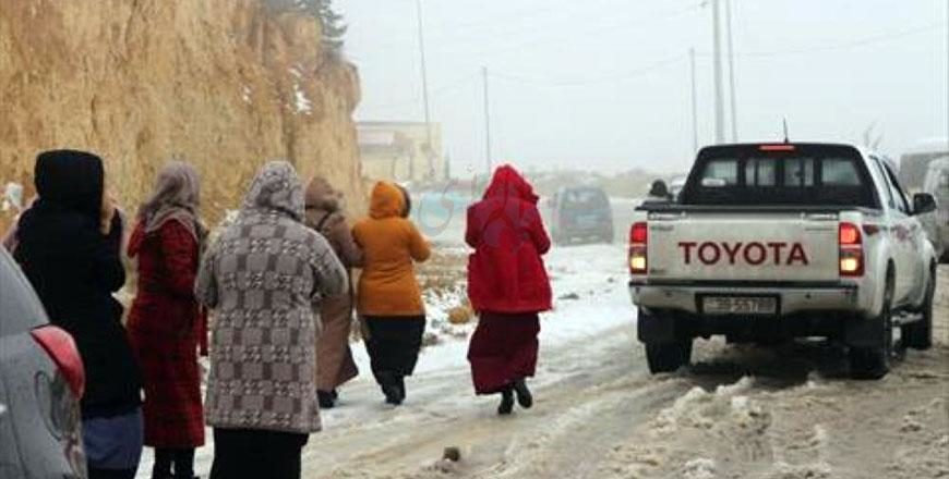 Tafileh witnessed heavy snowfall on Tuesday