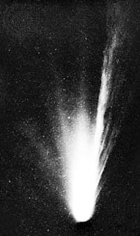 Halley's comet photographed during its last pass in 1986. Its next pass is announced for 2061
