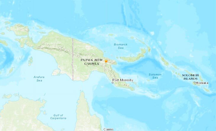 На острове Новая Гвинея произошло землетрясение магнитудой 6,3