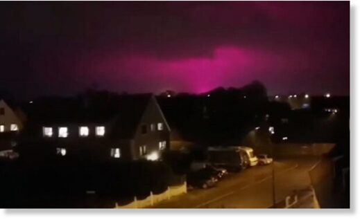 Странное фиолетовое свечение наблюдали в небе над Швецией