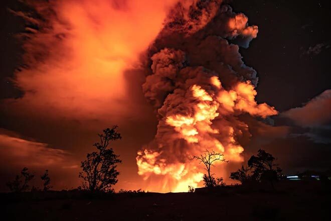 На острове Гавайи произошло извержение вулкана Килауэа