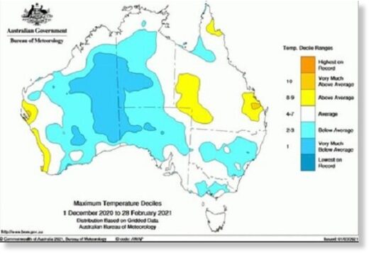 Рекордное похолодание зафиксировано в Австралии