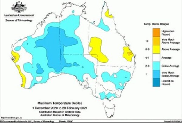 Рекордное похолодание зафиксировано в Австралии