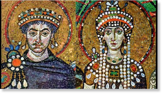 императорская чета Юстиниана I и Феодоры пыталась возродить Римскую империю