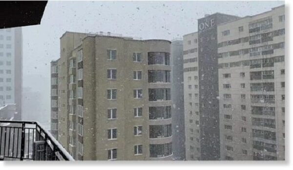 Снег обрушился на столицу Монголии, несмотря на приближение лета