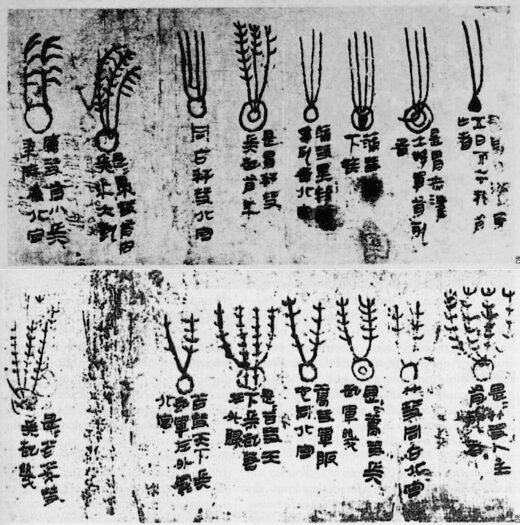 Excerpt from the Mawangdui Silk showing various comet shapes and their meaning​