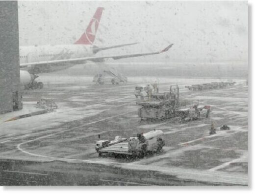 В Стамбуле снова выпал снег, страна охвачена новой волной холода