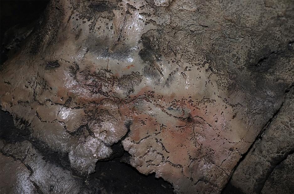 Изображение северного оленя в Серпиевской-2 пещере (Челябинская область)