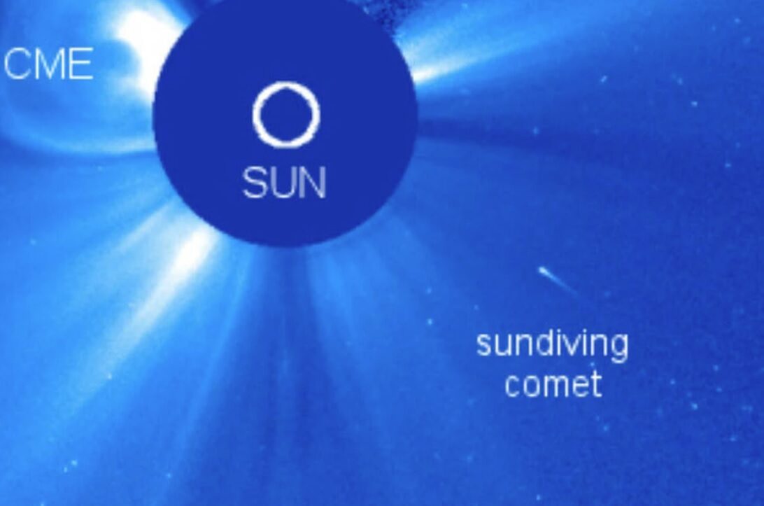 Комета подлетает к Солнцу