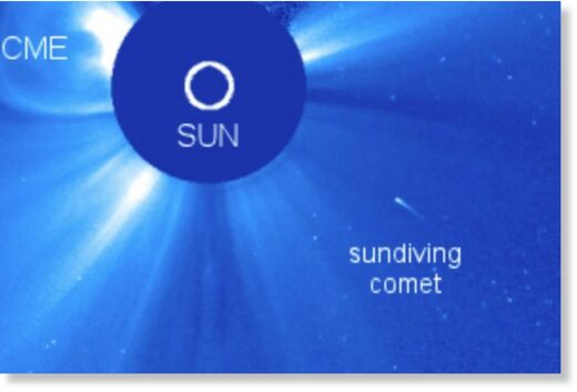 Комета подлетает к Солнцу