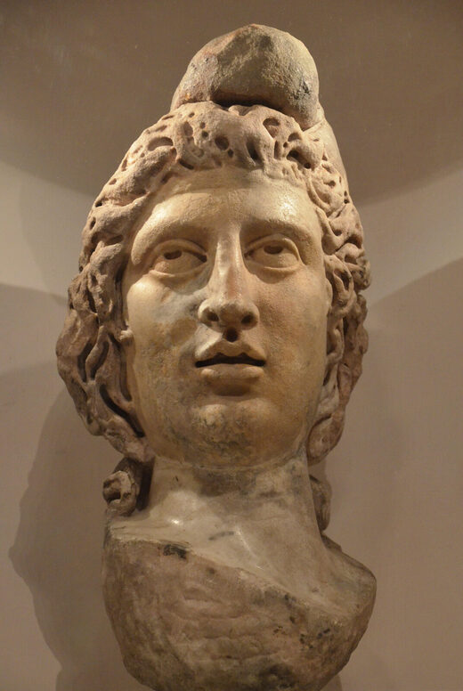 Head of Mithra wearing a Phrygian cap