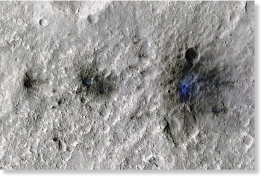 Эти кратеры образовались в результате падения метеороида на Марс 5 сентября 2021 года