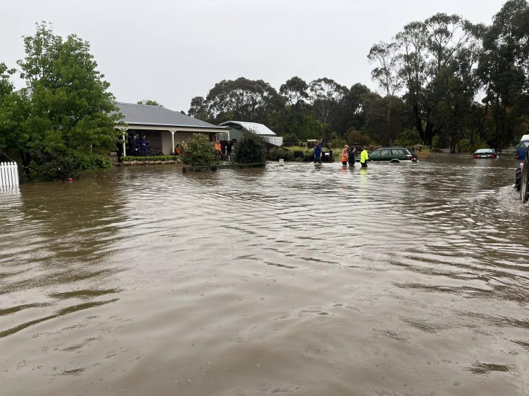 Flooded homes in Victoria, Australia,