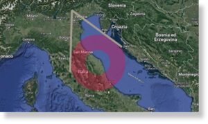Карта Италии с расположением «эльфа»